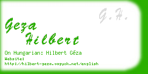 geza hilbert business card
