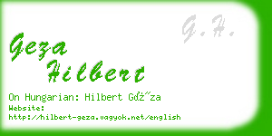 geza hilbert business card